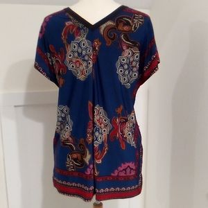 Silk like Oxford Circus Kimono Wrap Top